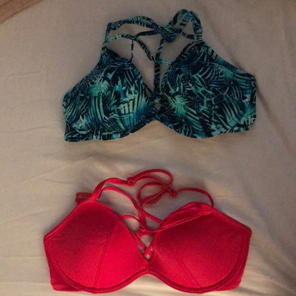 Two Victoria swimsuit cross tops